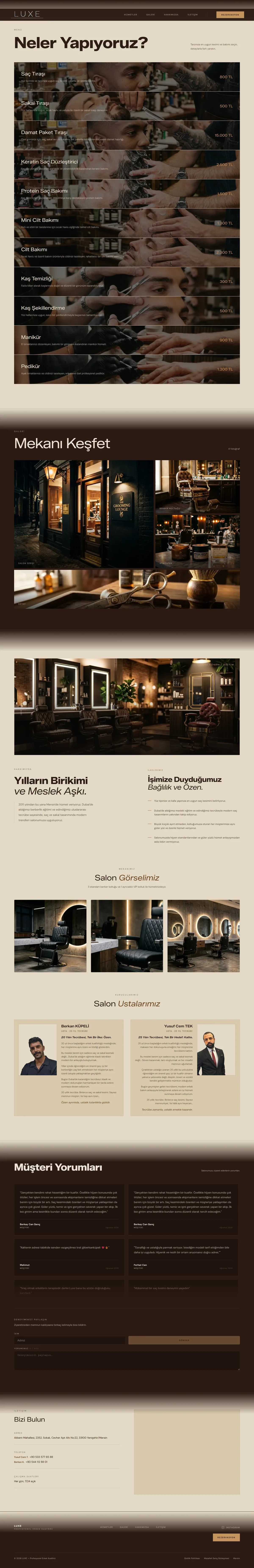 LUXE Erkek Kuaförü: Website with booking